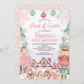 Sugar Plum Fairy en Gingerbread House Verjaardag Kaart (Voorkant / Achterkant)