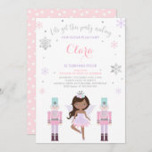 Sugar Plum Fairy Invitation Nutkraker Invitation Kaart (Voorkant / Achterkant)