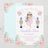 Sugar Plum Fairy Invitation Nutkraker Invitation Kaart (Voorkant / Achterkant)