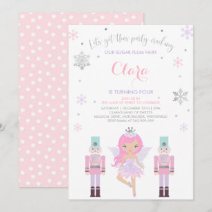 Sugar Plum Fairy Invitation Nutkraker Invitation Kaart