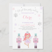 Sugar Plum Fairy Invitation Nutkraker Invitation Kaart (Voorkant)