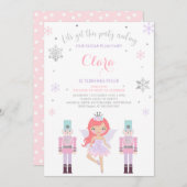 Sugar Plum Fairy Invitation Nutkraker Invitation Kaart (Voorkant / Achterkant)