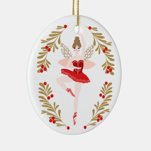 Sugar Plum Fairy kerstversiering Keramisch Ornament (Rechts)