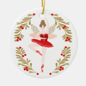 Sugar Plum Fairy kerstversiering Keramisch Ornament (Voorkant)