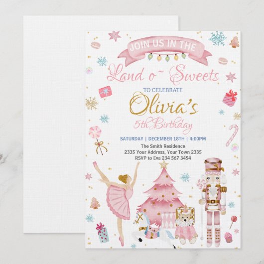 Sugar Plum Fairy Land Of Sweet Nutcracker Birthday Kaart (Voorkant / Achterkant)