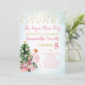 Sugar Plum Fairy Notenkraker glitter winter Kaart (Staand voorkant)