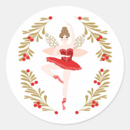 Sugar Plum Fairy Notenkraker Kerst Ronde Sticker
