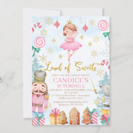 Sugar Plum Fairy Notenkraker Land van Zoete Verjaa Kaart (Voorkant)