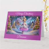 Sugar Plum Fairy Princess (blond haar) Kaart (Gele Bloem)