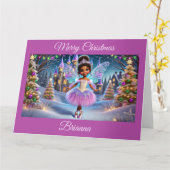 Sugar Plum Fairy Princess (bruin haar) Kaart (Gele Bloem)