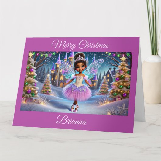Sugar Plum Fairy Princess (bruin haar) Kaart (Voorkant)