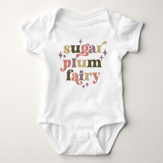 Sugar Plum Fairy Tekst Kunst Romper (Voorkant)