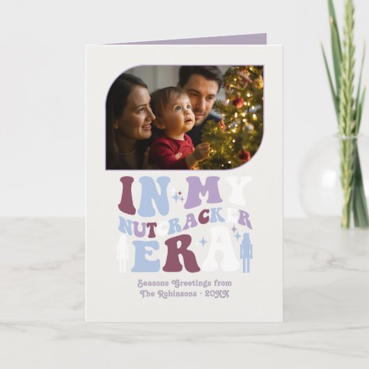 Sugar Plum Fun Retro Christmas Photos Feestdagen Kaart (Voorkant)