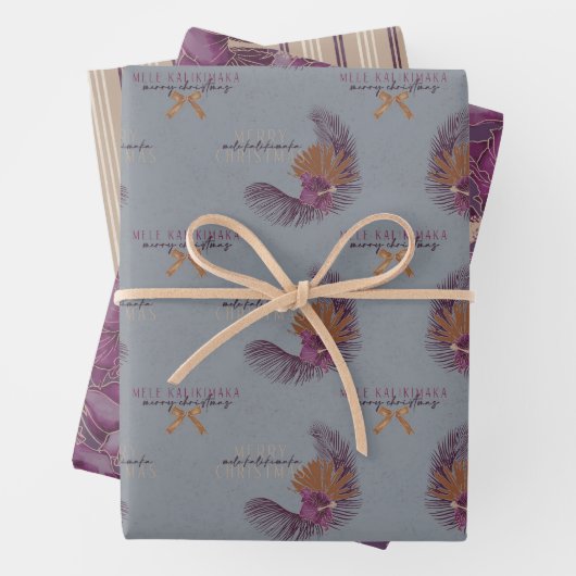 Sugar Plum - Mele Set, HI-stijl Kerstmis Inpakpapier Vel (In situ)
