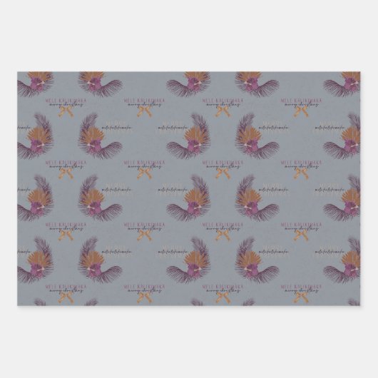 Sugar Plum - Mele Set, HI-stijl Kerstmis Inpakpapier Vel (Voorkant)