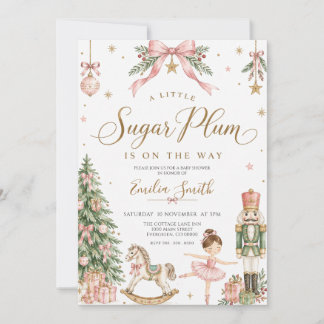 Sugar Plum Nutcracker Ballet Christmas Baby Shower Kaart