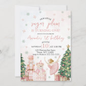Sugar Plum Nutcracker Birthday Invite Kaart (Voorkant)