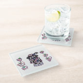 Sugar plum nutcracker glazen onderzetter (Schuin)