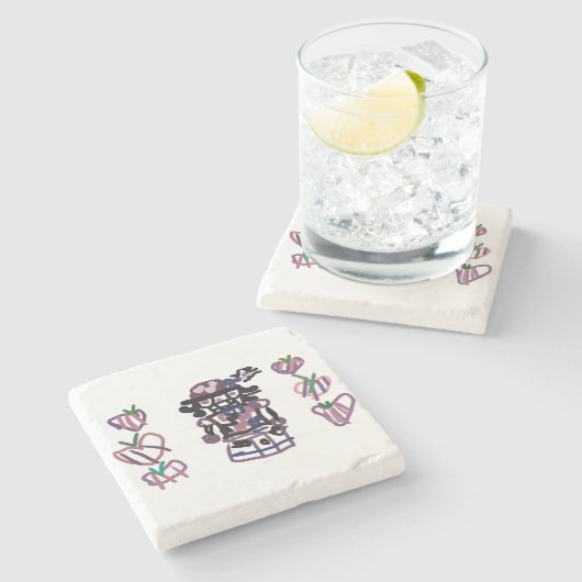 Sugar plum nutcracker stenen onderzetter (Zijkant)