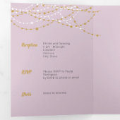 Sugar Plum Paars Foto Quinceanera Drieluik Uitnodiging (Binnenzijde eerst)