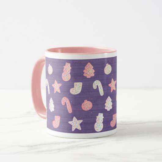 Sugar Plum Paarse Kerstkoekjes Mok (Voorkant links)