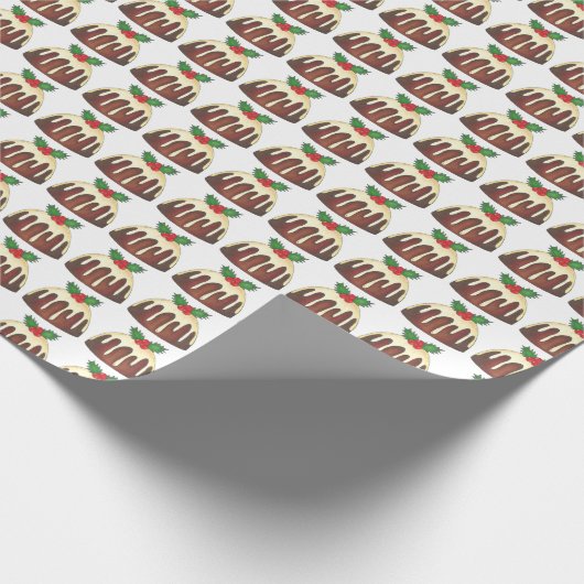 Sugar Plum Pudding Britse Kerstvakantie Cadeaupapier (Hoek)