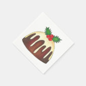 Sugar Plum Pudding Holly Christmas Brits feestelij Servetten (Hoek)