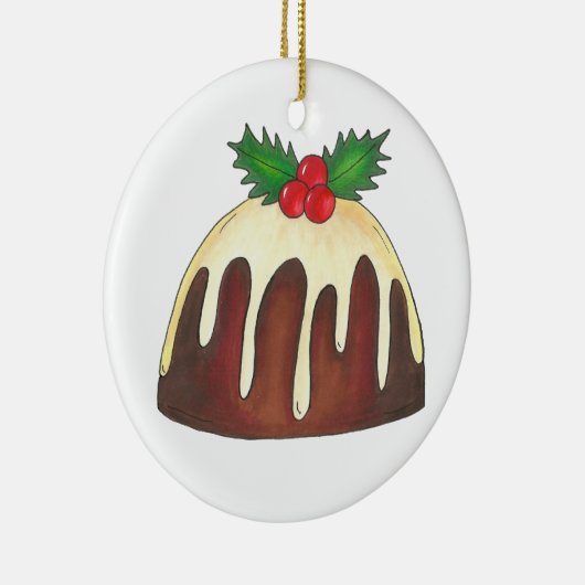 Sugar Plum Pudding kerstfeestdag dessert Keramisch Ornament (Rechts)