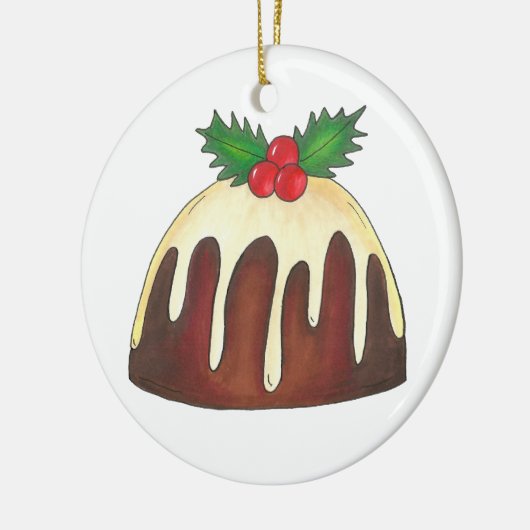 Sugar Plum Pudding kerstfeestdag dessert Keramisch Ornament (Links)