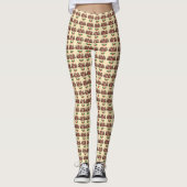 Sugar Plum Pudding Kerstmis Brits eten Leggings (Voorkant)
