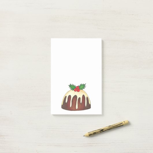 Sugar Plum Pudding Kerstmis Foodie Post-its Post-it® Notes (Op bureau)