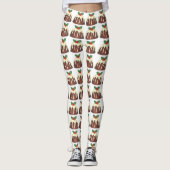 Sugar Plum Pudding Kerstvakantie Brits eten Leggings (Voorkant)