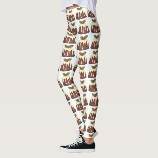 Sugar Plum Pudding Kerstvakantie Brits eten Leggings (Links)