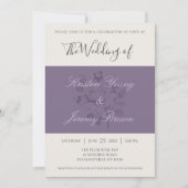 Sugar Plum Roos Modern Script Wedding Kaart (Voorkant)