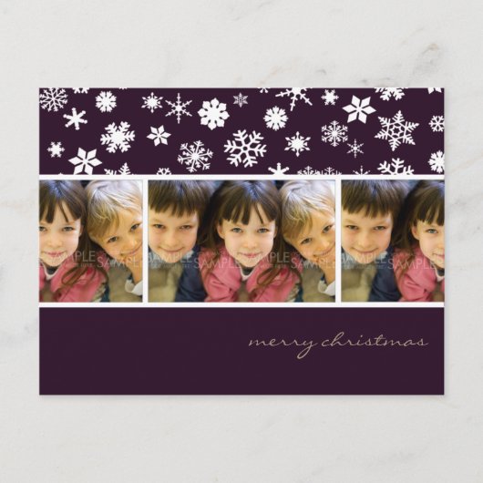 Sugar Plum Snowflakes :: Kerstfoto Briefkaart (Voorkant)