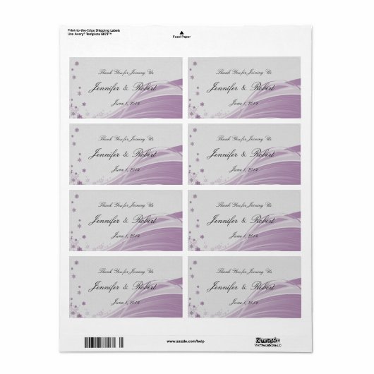 Sugar Plum Tree Sneeuwvlokken Bruiloft Water Label (Full Sheet)