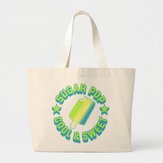 Sugar Pop strandtas Grote Tote Bag (Voorkant)