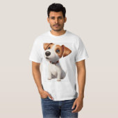 "Sugar Pup Bliss: Schattig Dog Sticker T-shirt" T-shirt (Voorkant volledig)