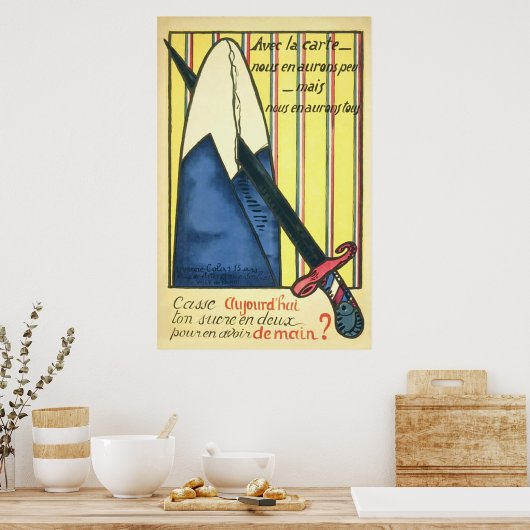 Sugar Rationing ~  Franse Wereldoorlog 1. Poster (Keuken)