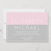 Sugar roze Gray Moderne Weddenschap Kaart (Voorkant)
