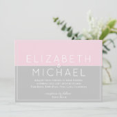 Sugar roze Gray Moderne Weddenschap Kaart (Staand voorkant)