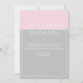 Sugar roze Gray Moderne Weddenschap Kaart (Voorkant)