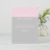 Sugar roze Gray Moderne Weddenschap Kaart (Staand voorkant)