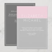 Sugar roze Gray Moderne Weddenschap Kaart (Voorkant / Achterkant)