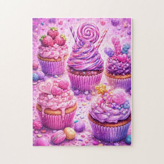 Sugar Rush Dreams: Candy Cupcake Delight Legpuzzel (Verticaal)