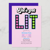 Sugar Rush Let's Get Lit Retro Christmas Party Kaart (Voorkant / Achterkant)