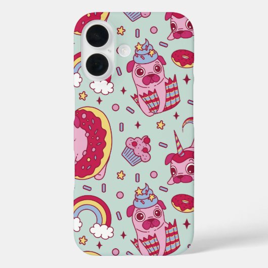 Sugar Rush Pug Party grillige traktaties Case-Mate iPhone Case (Achterkant)