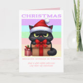 Sugar Rush Sleigh Funny Cat Retro Christmas Photo Feestdagen Kaart (Voorkant)