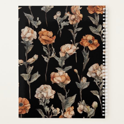 Sugar Sculls Black Planner 2024 Bloemen (Achterkant)