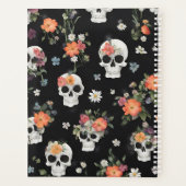 Sugar Sculls Zwart 2024 Bloemen Jaar Maandelijks Planner (Achterkant)